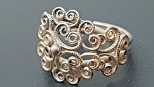 Vintage Sterling silver Filigree Band Ring size 5