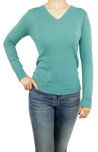 Women Pullover Soft Knit V-Neck Fitted or Loose Casual Cute Sweater USA STOCK - Picture 35 of 43