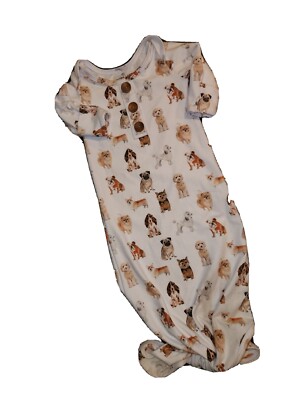 Caden Lane Knotted Gown Newborn Size 0-3 Dog Theme