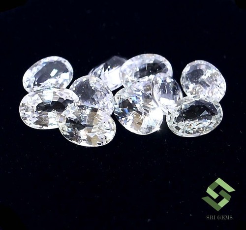 Certified Natural White Sapphire Oval Cut 6x4 mm 5.62 CTS Lot 10 Pcs Loose Gems - Picture 6 of 7