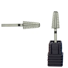 10pcs Taper Round-end Dental Lab Burs Carbide, Black Ring-Super Coarse Grit