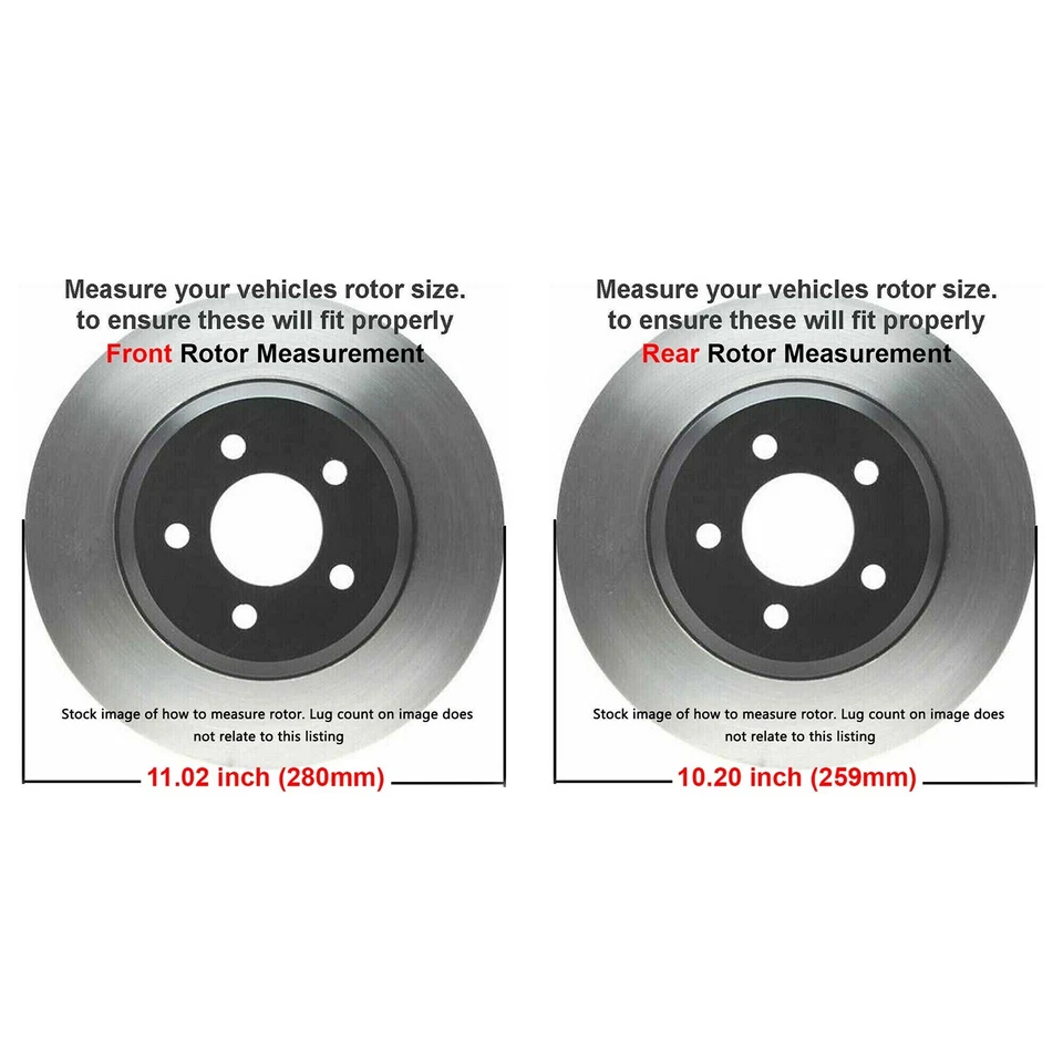 8pc 11.02" Front 10.20" Rear Brake Rotors Ceramic Pads for 2007-2013 Mini Cooper - Image 3 of 4