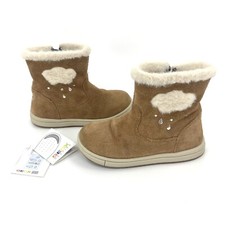 GEOX Respira 9 Trottola Girls Youth Kids Italian Leather Suede Zip Ankle Boots
