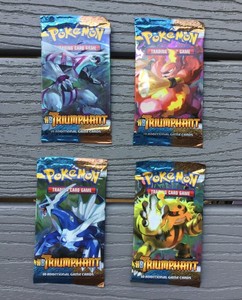 Details About 4 Pokemon Hs Triumphant Booster Packs 10 Game Cards Ea All 4 Art Works 10550 Fs