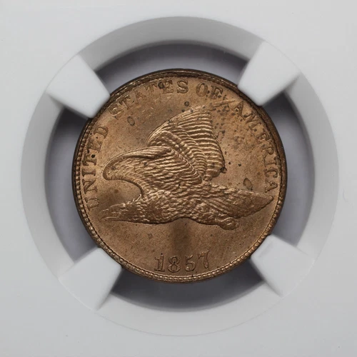 1857 Flying Eagle One Cent NGC MS 64