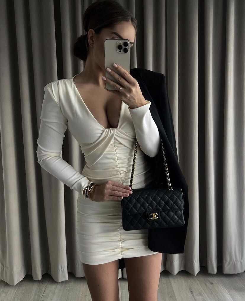 【DRESSLAVE】ホワイト トップス サイズ38 Zara Draped Dress Oyster White 2146/332 | eBay