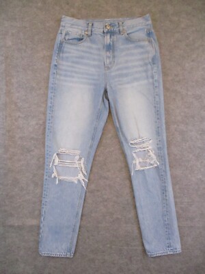 American Eagle Jeans Womens Blue Denim Mom High Rise Stretch Retro 28x28 