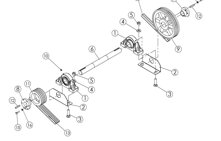 VERMEER SC252 STUMP GRINDER REPLACEMENT JACKSHAFT BEARING SET 142464001 ...