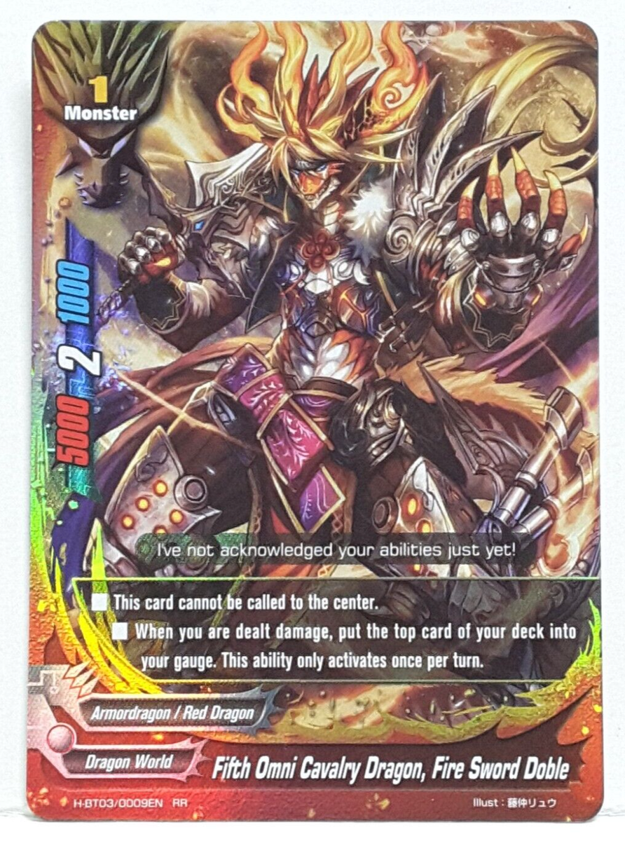 Buddyfight Fifth Omni Cavalry Dragon, Fire Sword Doble H-BT03
