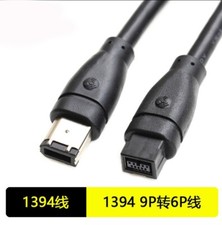 6Ft 9-Pin to 6-Pin FireWire 800/400 Cable IEEE-1394b black