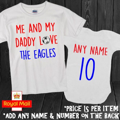 The Eagles Daddy Mummy Grandad Personalised Bodysuit Babygrow Romper Football