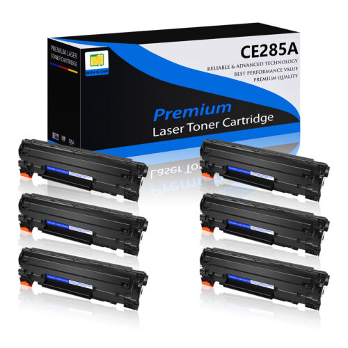 6 Pack Black CE285A 85A Black Toner Cartridge Compatible For HP Laserjet P1102