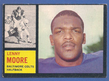 1962 TOPPS FOOTBALL LENNY MOORE COLTS # 2 CARD HOF - EXCELLENT - NO CREASES