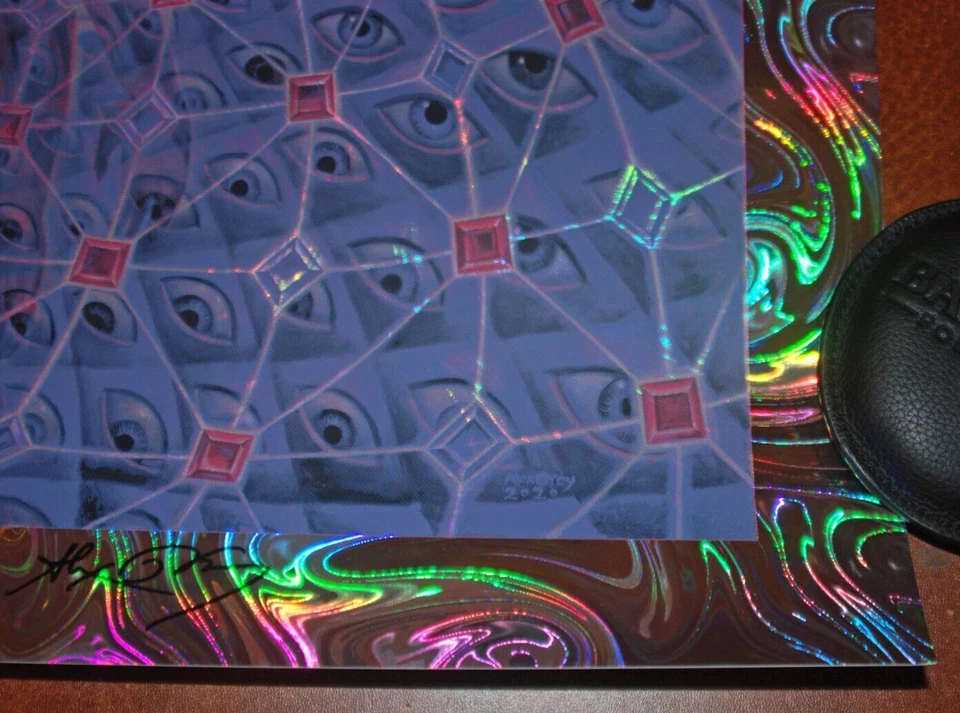 Póster en lámina holográfica Alex Grey impresión artística The Great Turn Rainbow S/# 200 Foto 4 de 4