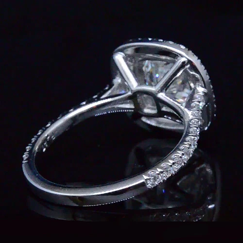 2.66 Ct. Cushion Cut Diamond Dual Halo Engagement Ring G,VS1 GIA 18K WG New     - Image 2 of 4