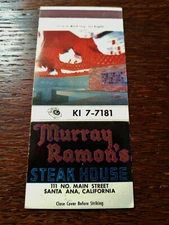 Vintage Matchcover: Murray Ramon's Steak House, Santa Ana, CA