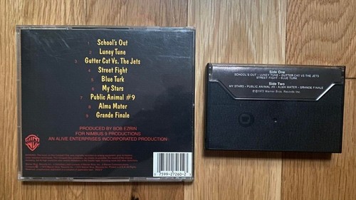 ALICE COOPER SCHOOL'S OUT CASSETTE CD EX! judas priest led zeppelin beatles kiss - Picture 2 of 13