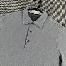 Vineyard Vines Jim Nantz Polo Shirt Mens Medium Gray Striped Short Sleeve Golf