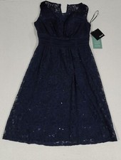 MELROSE WOMAN’s Dark Blue Sleeveless Sequin Cocktail Prom Dress SZ 12 NWT
