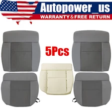 For 2004-2008 Ford F150 Front Cloth Seat Cover Flint Gray / Driver Foam Cushion