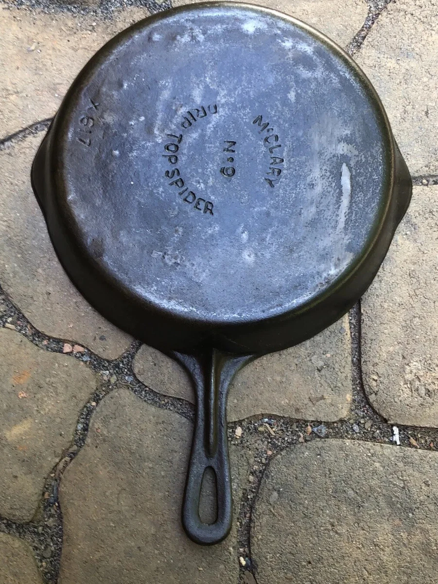 Vintage McClary No 9 Drip Top Spider Cast rion Skillet No 9 Yah | eBay