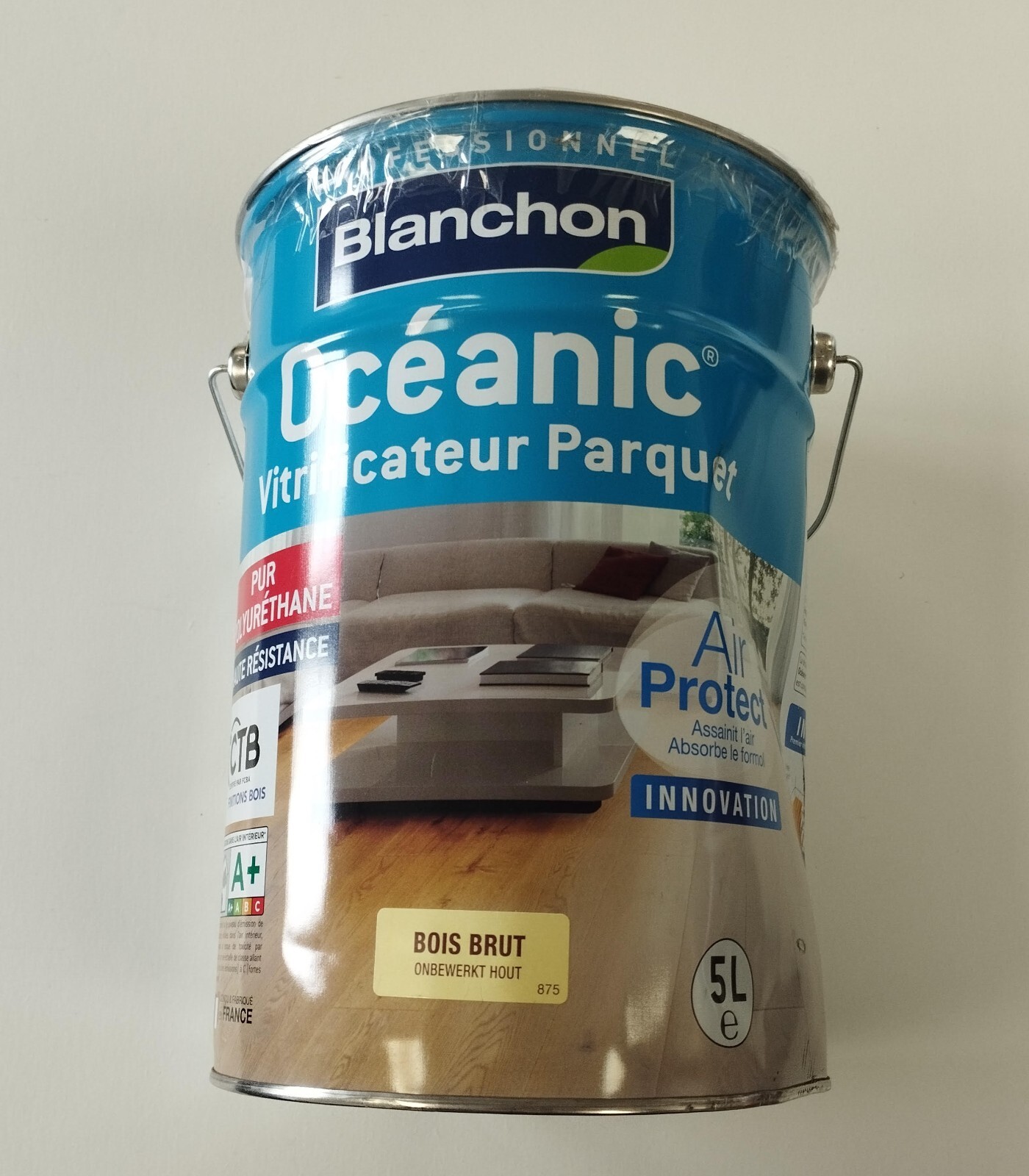 Vitrificateur parquet Blanchon Océanic 5L idéal pour un salon familial chaleureux