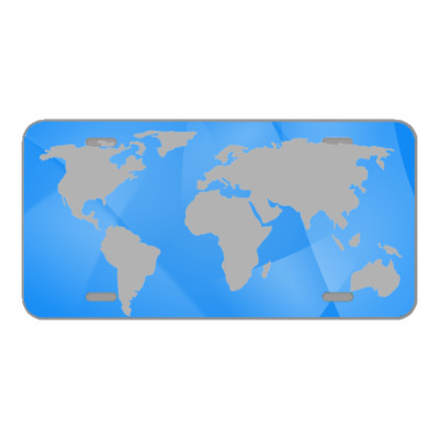 Custom Novelty License Plate With Earth Map Design