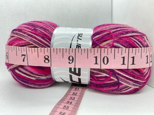 Pink Purple Cream Multicolor Sock 74848 Ice Yarns 100g 459y Superwash Wool Nylon - Picture 4 of 5