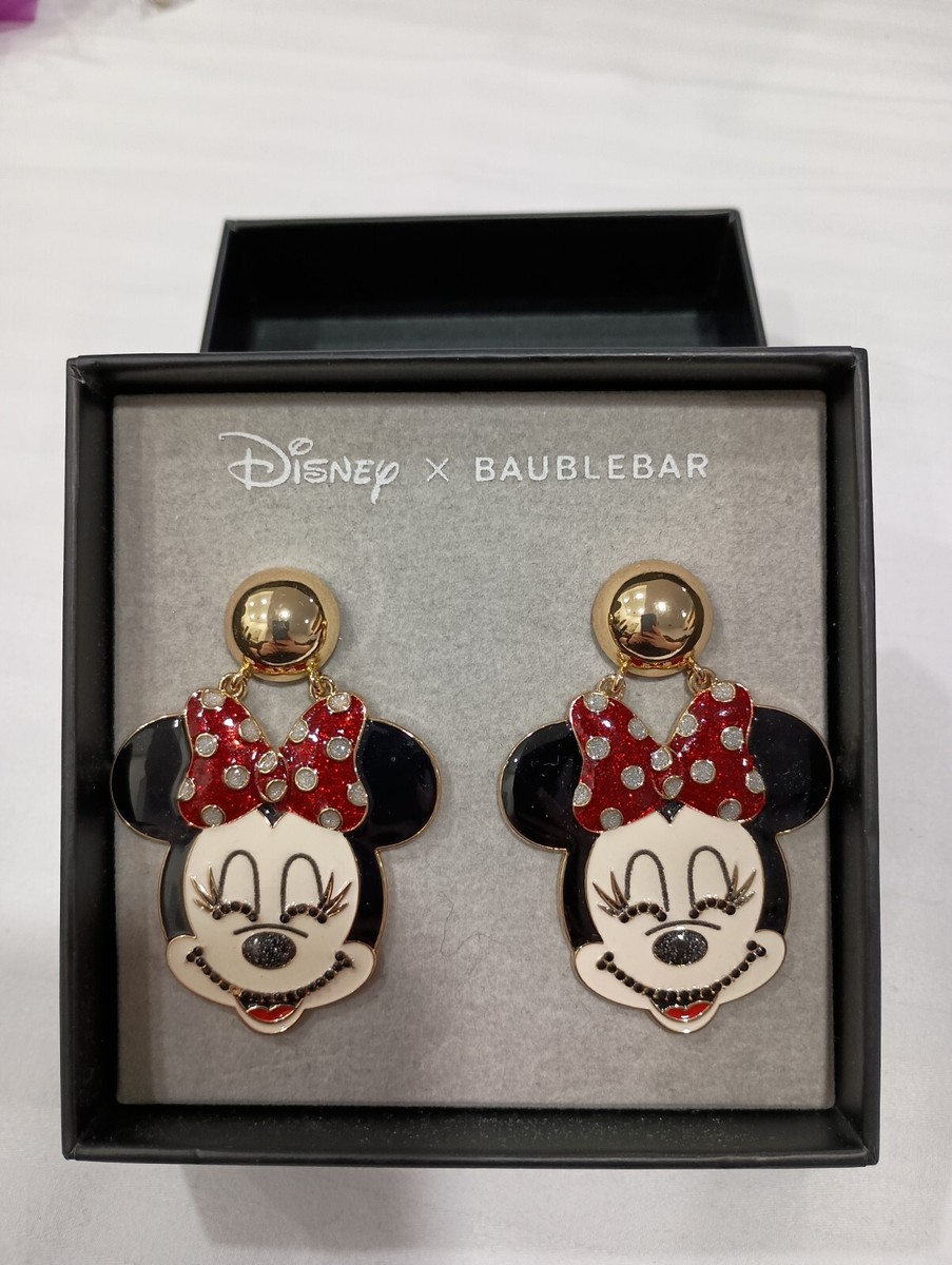 Disney X Baublebar Minnie Mouse Gold Tone Earrings *NEW*