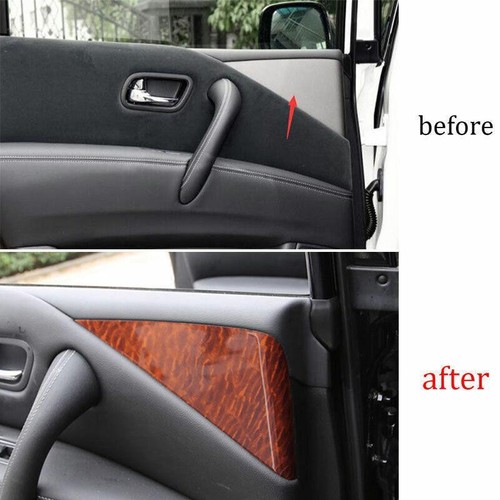 Red Peach Wood Grain Inner Door Panel Triangle For Nissan Armada Y62 2017-2020 - 第 3/9 張圖片