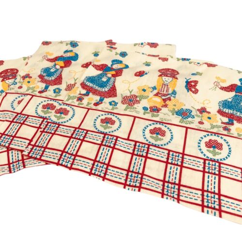 8 Vintage Quilt Block Cut Pieces 10 in Square Shapes Cotton Fabric Dutch Farm - Picture 9 of 9