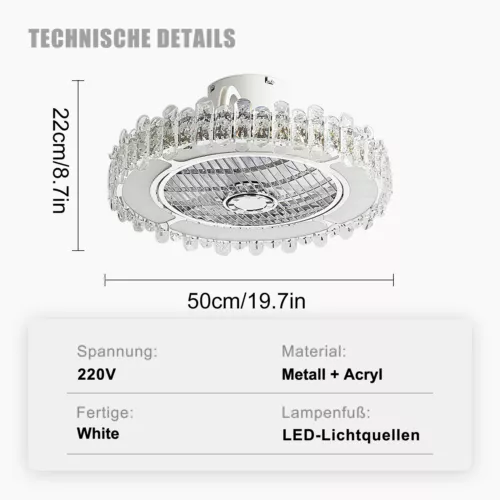 Modern Chandelier With Remote Control and Lighting, Ceiling Fan Light - Picture 3 of 7