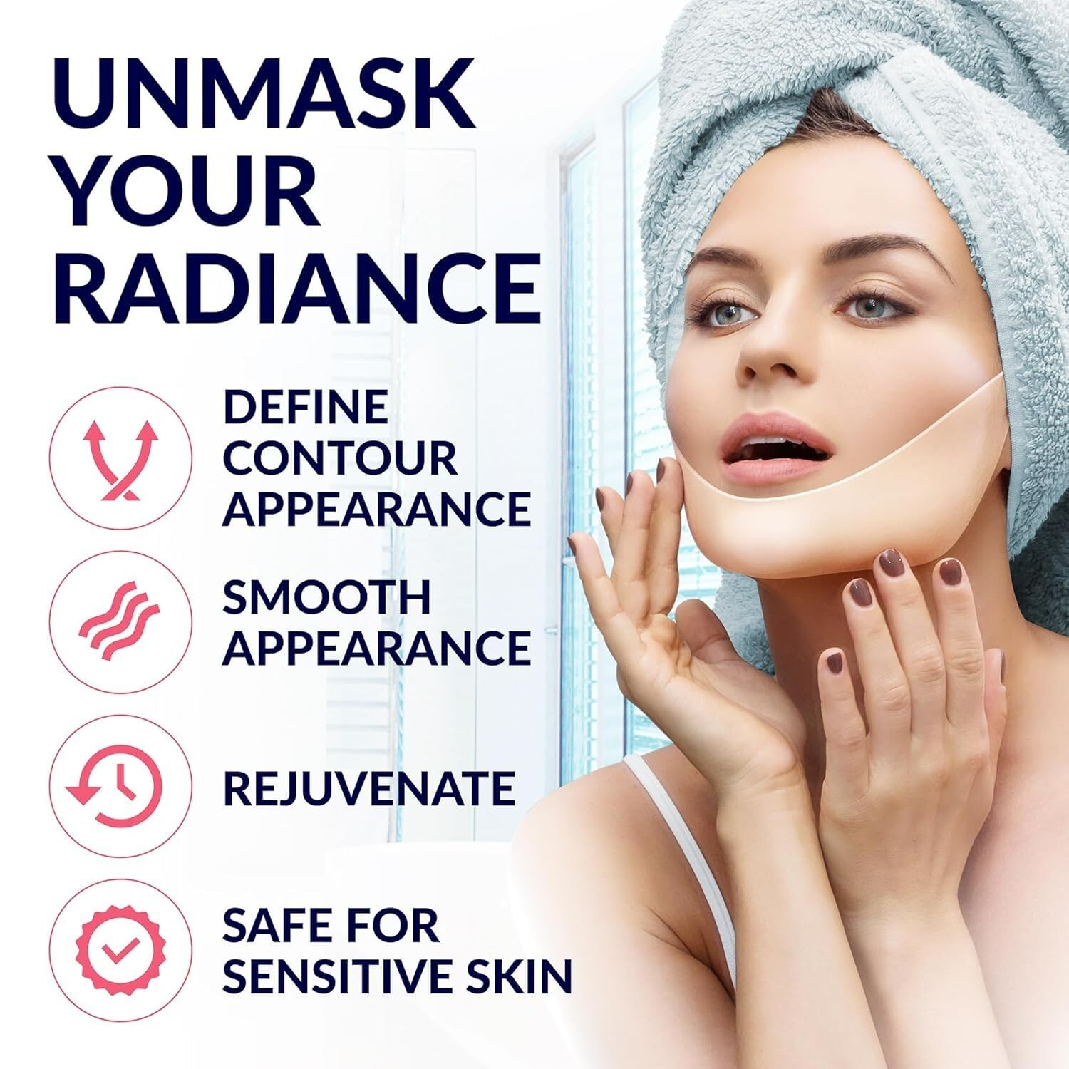 Lot of 4 Stylia V-Line Lifting Hydrogel Collagen Masks - 8 TOTAL - NEW