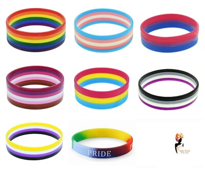 Gay Pride Braccialetto LGBT Arcobaleno 5 Pezzi LGBTQ Braccialetti LGBT Accessori Pride Per - Foto 2