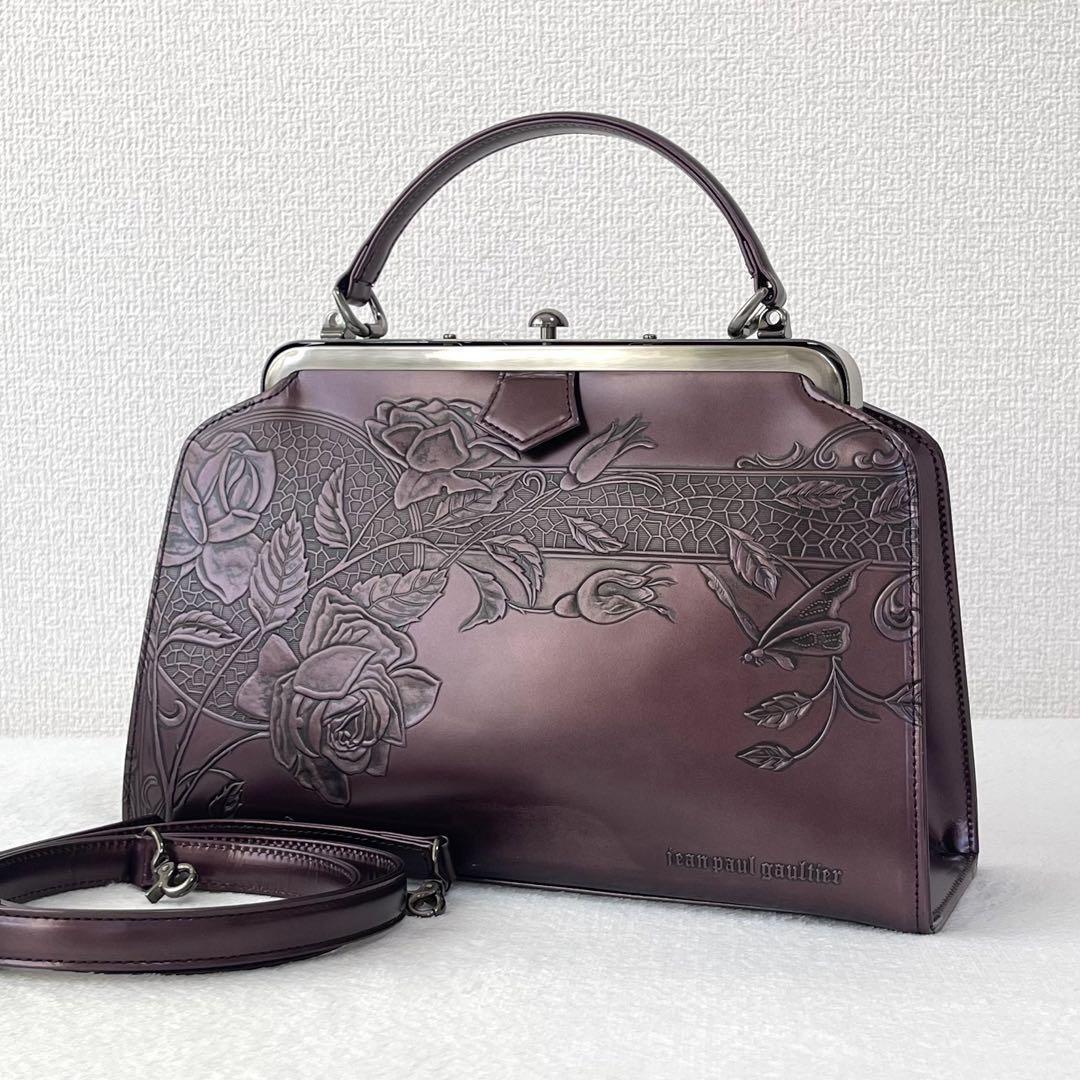 Jean Paul GAUTLTIER 2way New Rose Pink Metal Handbag 30×20×10cm 