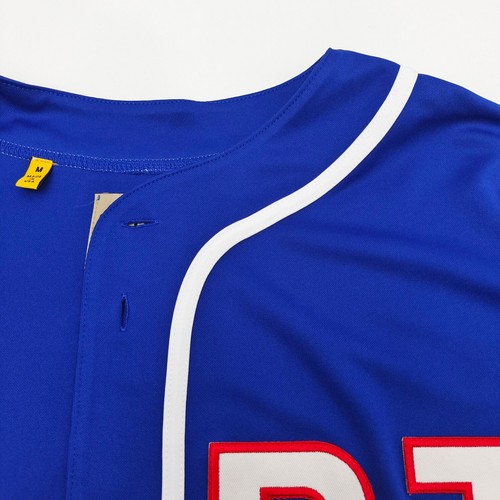 CAMISETA DE BÉISBOL GOTOFREE PARA HOMBRES Y MUJERES AZUL BORDADA DE VERANO MANGA CORTA TOP TEE - Imagen 4 de 7