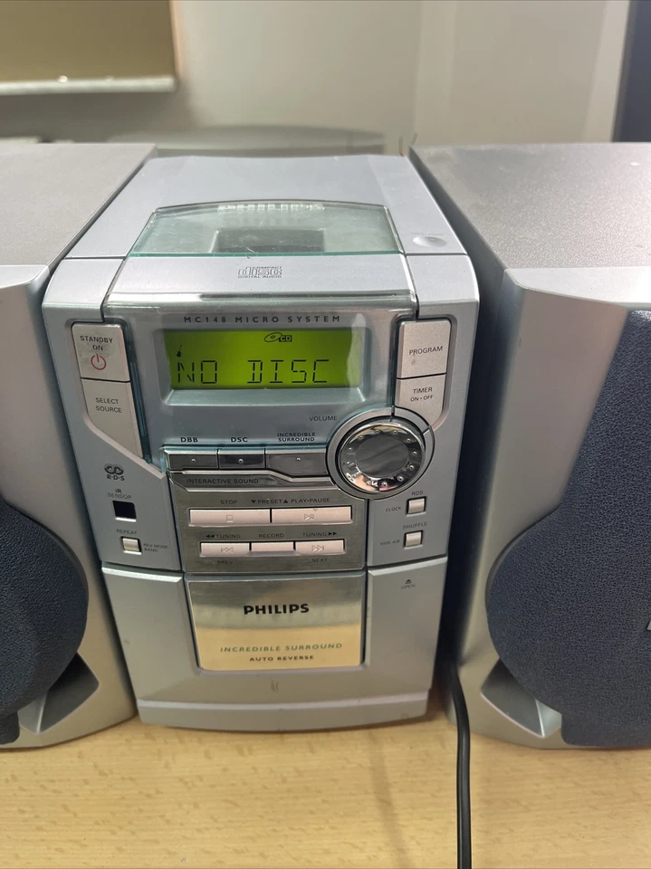 PHILIPS MC148/22 HiFi Anlage Kompaktanlage CD CD-RW MP3/WMA-CD Kassette Tuner - Bild 3 von 4