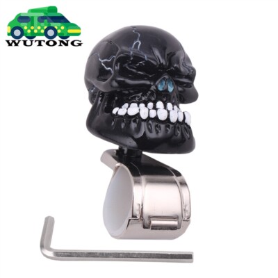 Black Skull Head Heavy Duty Suicide Knob Auto Car Steering Wheel Spinner Handle