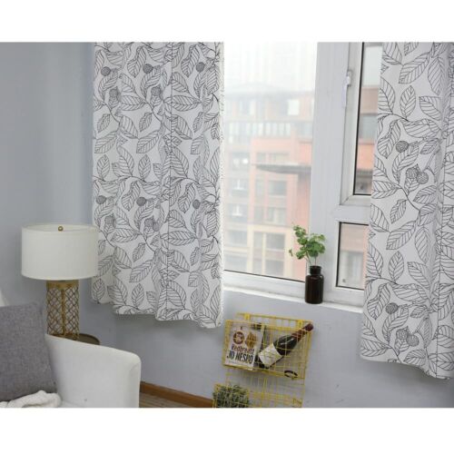 Leaf Pattern Curtain Living Bedroom Room Drape Window Curtain Home Decor - Picture 4 of 12