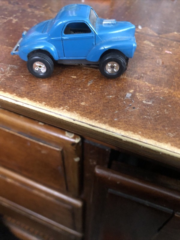 Vintage Aurora Blue Willy’s  /T Jet - vibrator Ho Slot Cars runs Nice clean