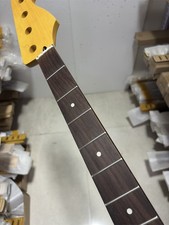 J Bass yellow electric Guitar Neck 20 Fret rosewood fingerboard dot inlay matte