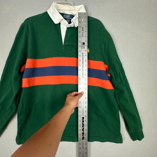 Polo de Ralph Lauren Para Hombres Grande Manga Larga Rugby Camisa Verde Rayas Golf Logo - Imagen 3 de 6
