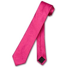 Vesuvio Napoli Narrow NeckTie Classic Solid Paisley Design 2.5" Skinny Men's ...