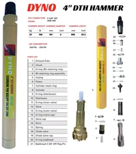 Down the hole( DTH ) Hammer 4"  and 6" dth bit