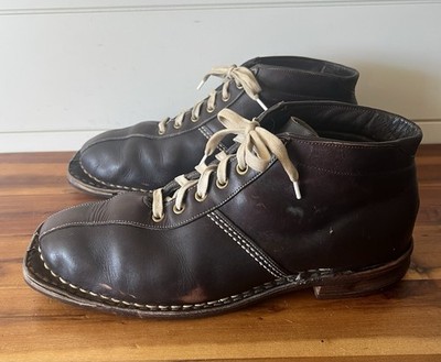 Vintage Leather Cross Country Ski Shoes Made In Norway Size 43