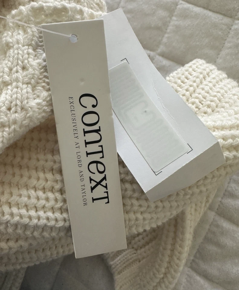 CONTEXT Suéter Mujer Grande Crema Grueso Tejido Capucha Pullover Invierno Preppy Foto 2 de 4