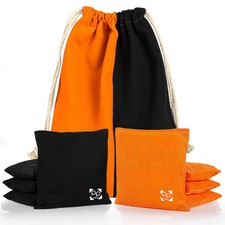 Professional Cornhole Bags All Weather Two Sided 4 Orange 4 Black