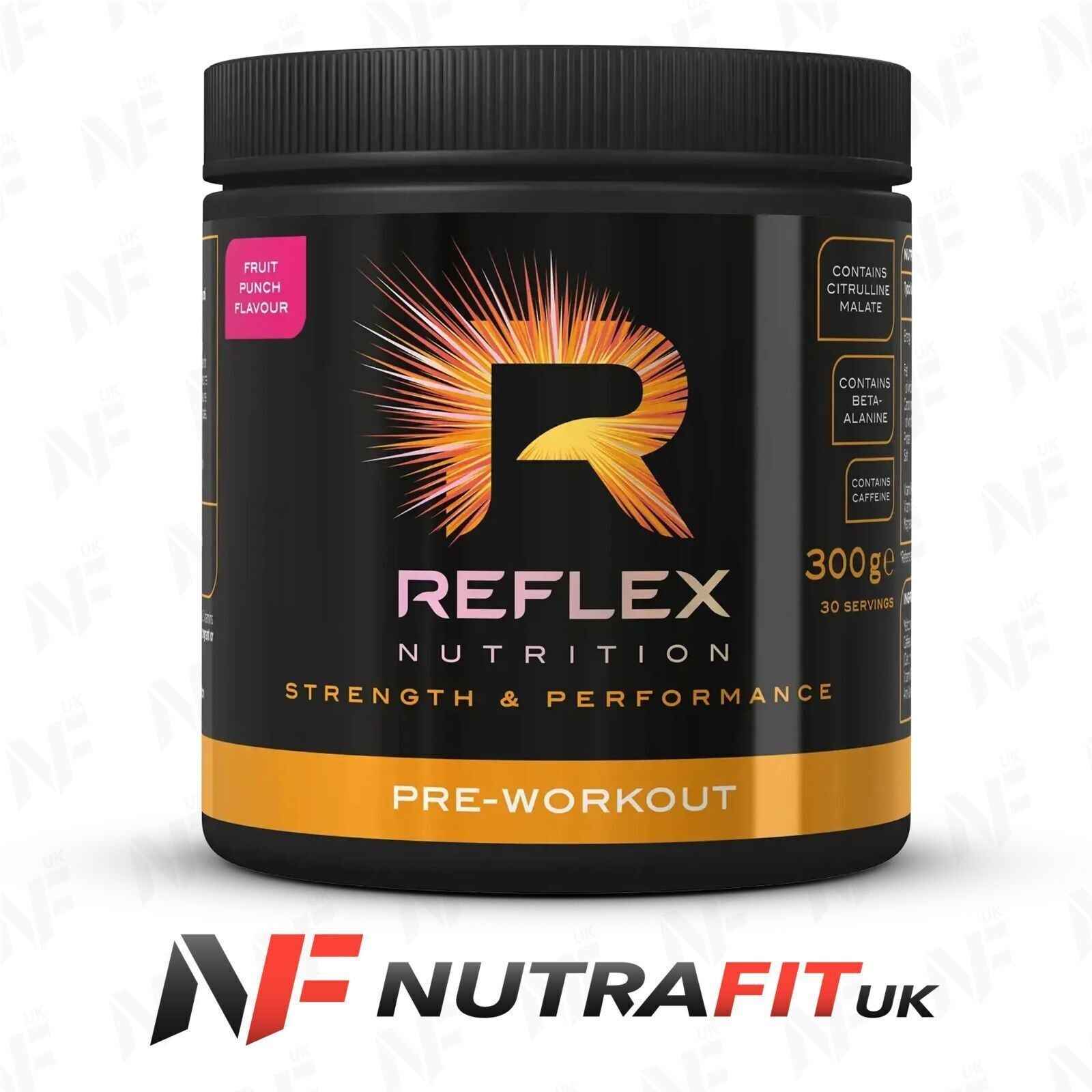 REFLEX NUTRITION PRE-WORKOUT energy caffeine beta-alanine citrulline powder 300g