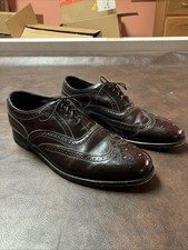 VTG Florsheim Wingtip Oxfords Made in USA Men’s 10.5E Burgundy Leather 30353
