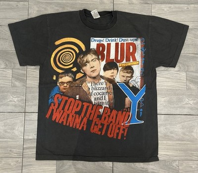 BLUR vintage 1999 STOP THE BAND I WANT TO GET OFF t shirt BLIZZARD large